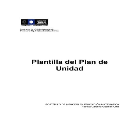 Plan de unidad de números enteros