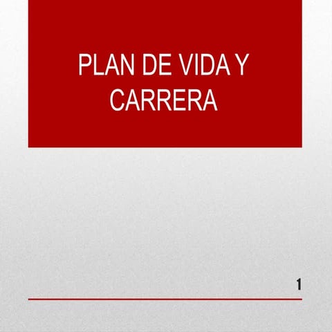 Plan de vida y carrera