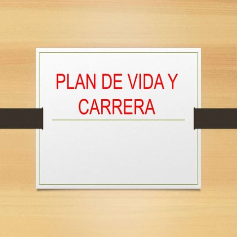 Plan de vida y carrera