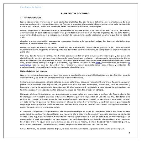 Plan digital de centro 