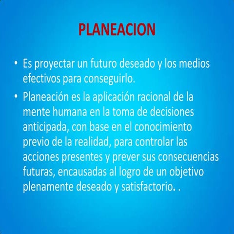 Elementos esenciales de la planeación y la administración por objetivos ...