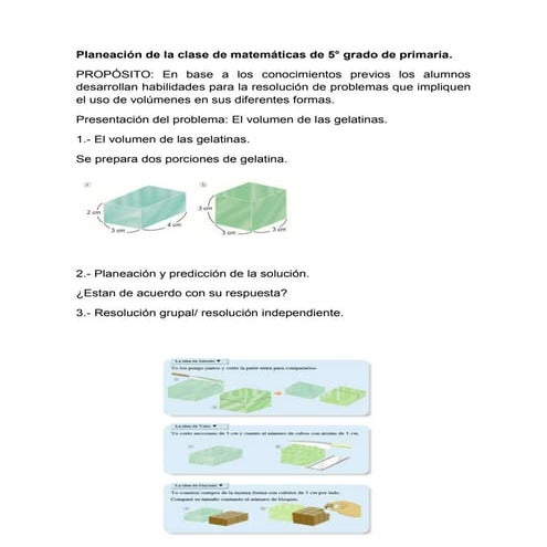 Planeación de la clase de matemáticas de 5