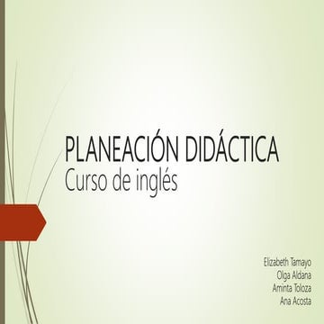 Planeación didáctica   curso de inglés