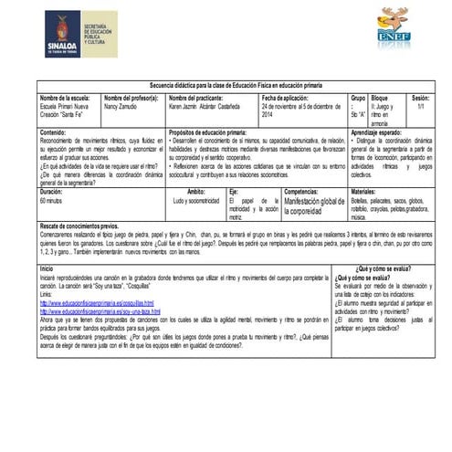 Planeación educación física nueva