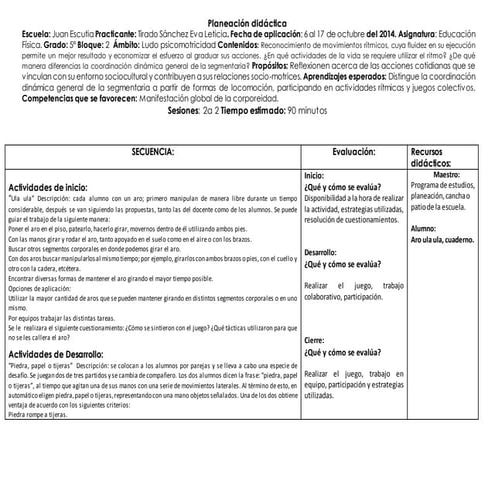 Planeación educación física