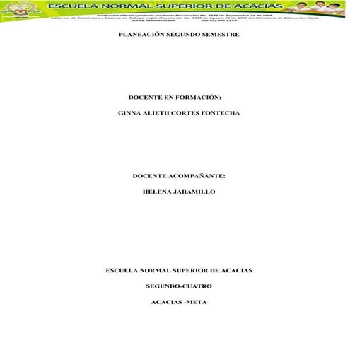 PLANEACIÓN GRADO SEGUNDO 