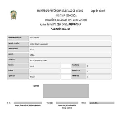 Planeaciónhistoriauniversals xxxxi
