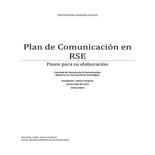 Planeación RSE 