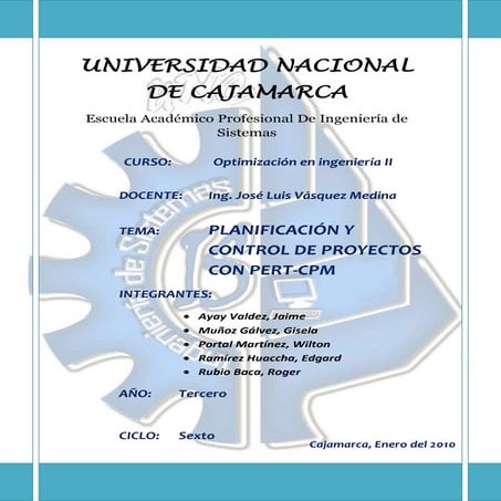 PlaneacióN Y Control De Proyectos Con Pert Terminado