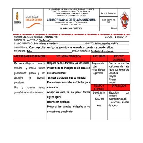 Planeacion 16.1 marzo