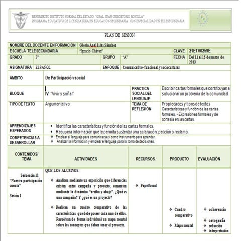 Planeacion de gloisa