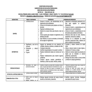 Planeacion del primer proyecto didactico