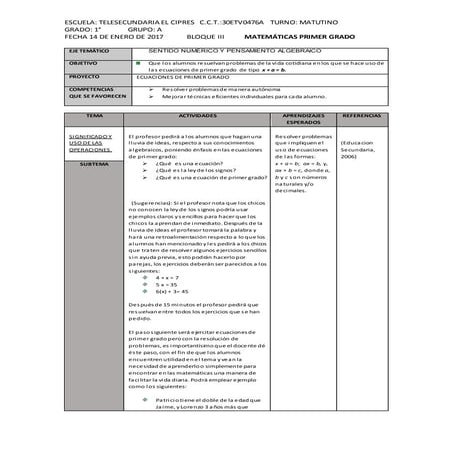 Planeacion de primer grado