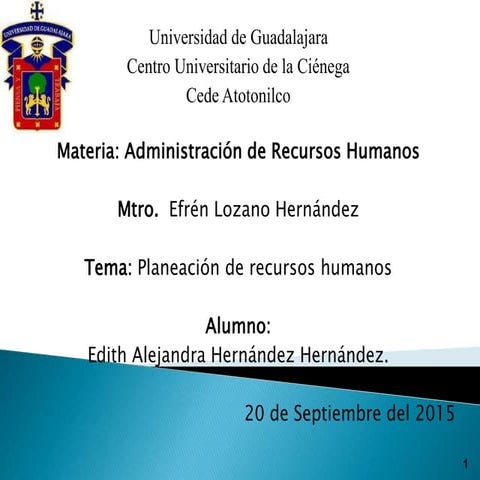 Planeacion de recursos humanos