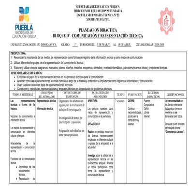 Planeacion didactica 1º 4 bim 2010 2011