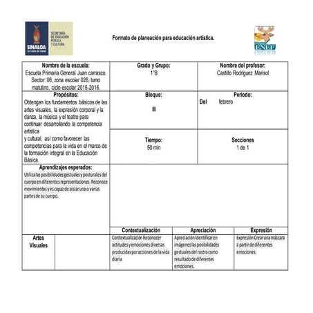 Planeaciones de febrero y marzo