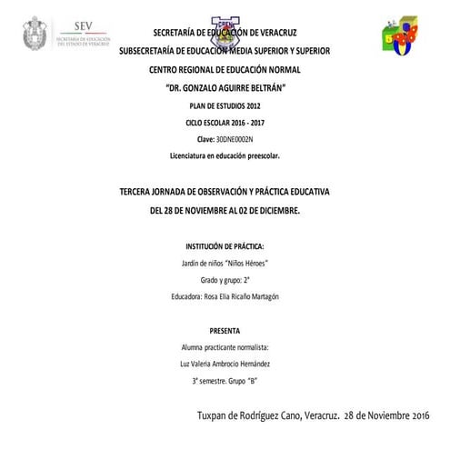 Planeaciones tercera jornada 2