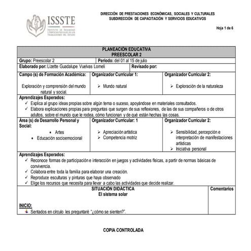 Plani Unidad Soy parte del Universo 2026 | PDF