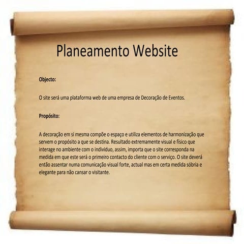 Planeamento website
