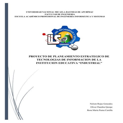Planeamiento estrategico institucion educativa industrial de abancay