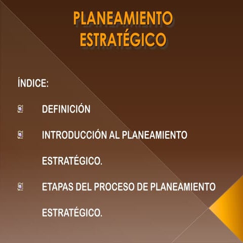 ETAPAS DE LA PLANEACIÓN ESTRATEGICA . EXPLICACIÓN | PPTX