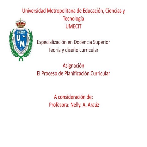 Planeamiento curricular