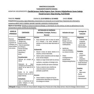 Planeamiento Semanal