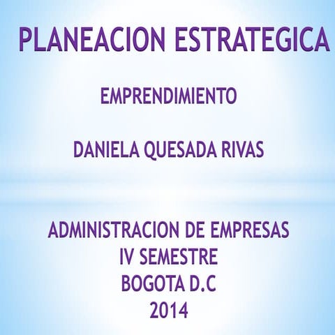 Planeacion estrategica. elementos | PPTX