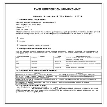 Plan educaţional individualizat