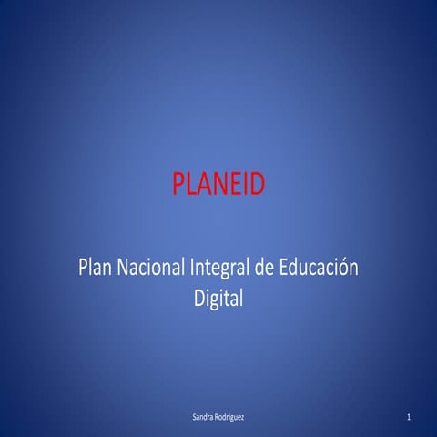 ¿Qué es PLANIED? | PPTX