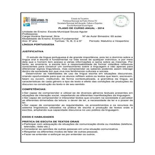 Planejamento 5º ano 2014