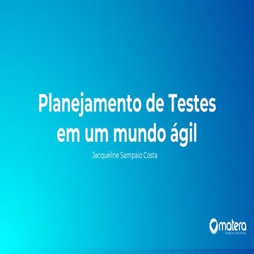 Planejamento de testes em um mundo ágil