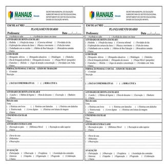 Planejamento diario ensino inantil ...