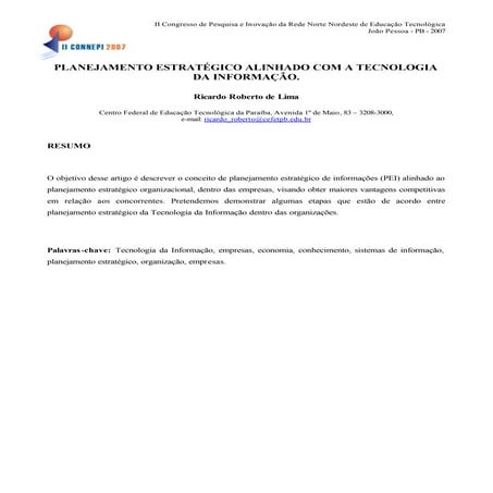 Planejamento estrategico de TI | PDF
