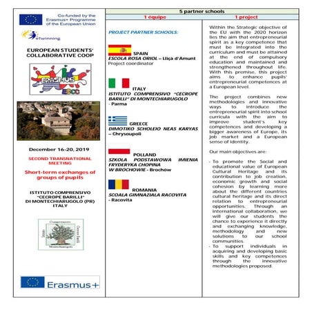 Plan erasmus meeting italy  dic 2019