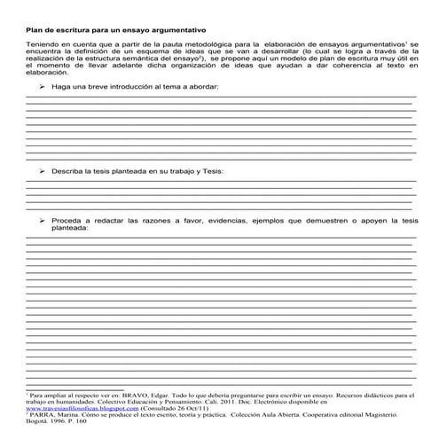 Plan escritura ensayo