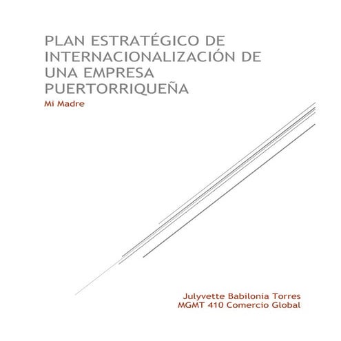 Plan estrategico de internacionalizacion Pique Mi Madre hacia España