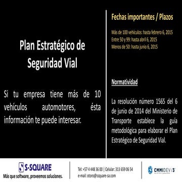 Plan estrategico de seguridad vial PESV - Registel | PDF