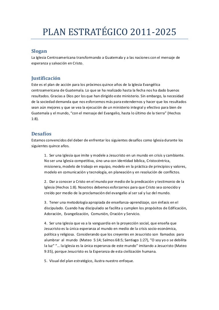 Plan Estrat Gico 2011 Plan Estrat Gico 2011