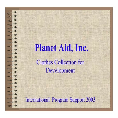 Planet aid drop boxes  int'l programs_2003