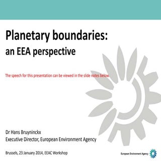 Planetary boundaries: an EEA perspe...