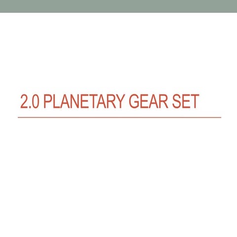 Planetary gear set