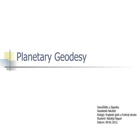 Planetary geodesy