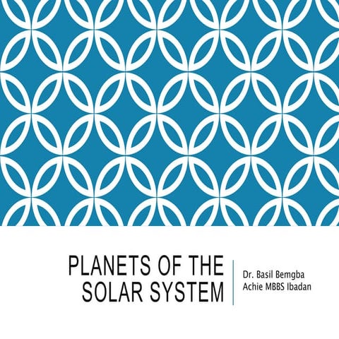 PLANETS OF THE SOLAR SYSTEM (an outline of planets and dwarf planets in the s...