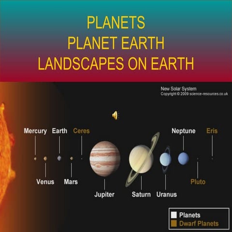 Planets, planet earth and landscapes