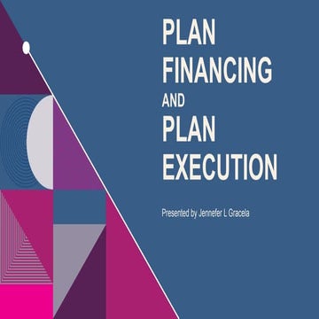 Lecture Plan Financing & Plan Execution.