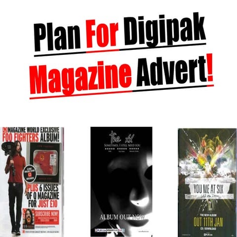 Plan for album advert