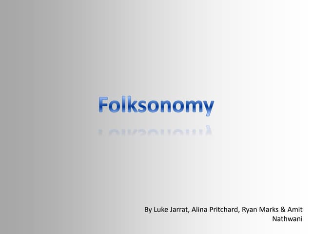 Plan for folksonomy presentation