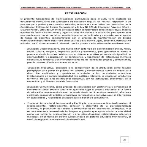 Planif. curricular primaria 2015