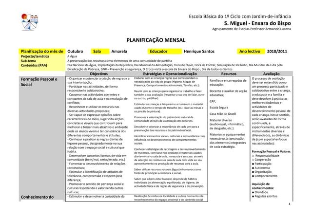Planificacao Outubro